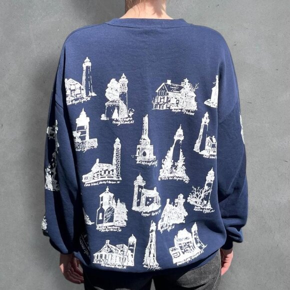 VTG 90S LIGHTHOUSE SWEATSHIRT - Picture 4 of 8